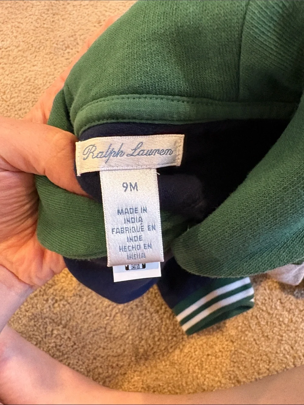 Ralph lauren knit fleece color block coveralls